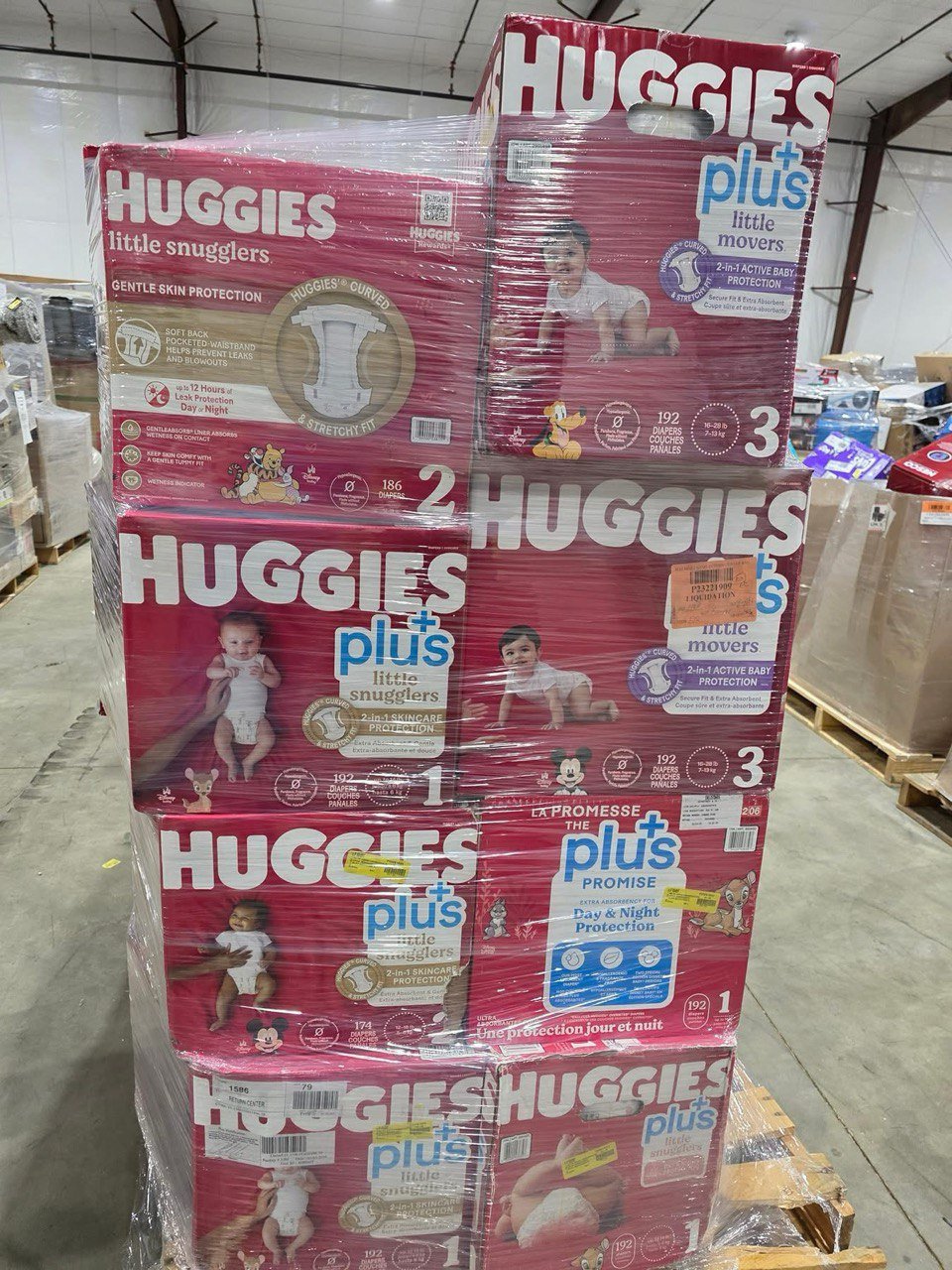 Pallet of Diapers - 80 Boxes Wholesale Liquidation Load