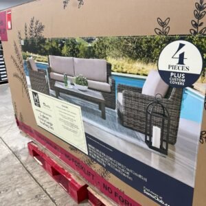 Member's Mark 4-Piece Extra Large Patio Seating Set (Wicker, New-in-Box)